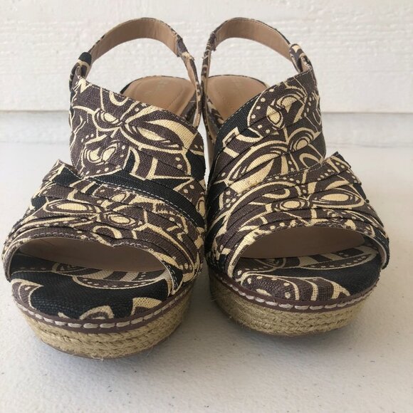 Naturalizer N5 Comfort Lulianna Coated Linen Slingback Cork Wedge Size 9M - Picture 2 of 15